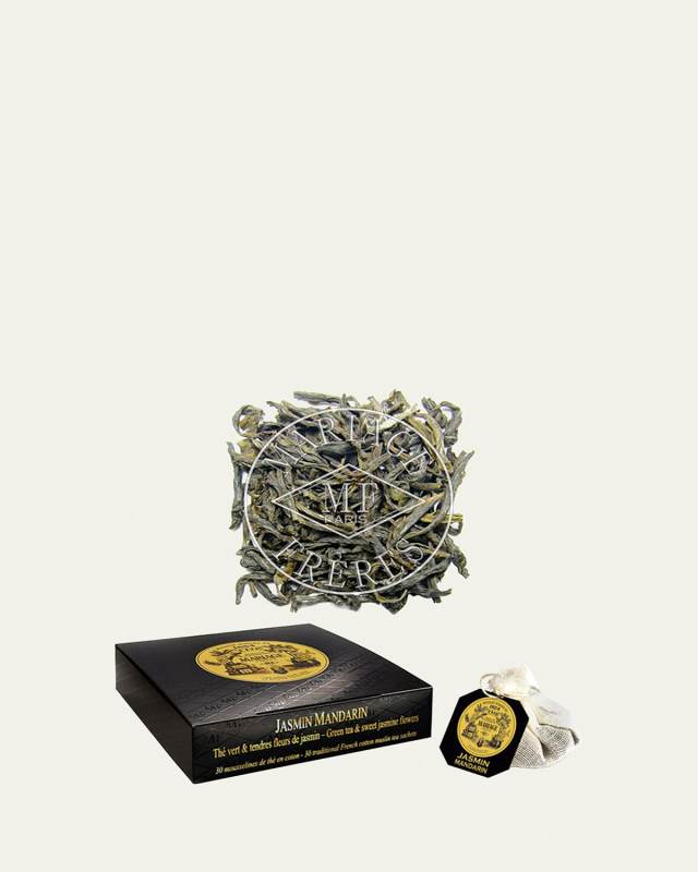 Jasmin Mandarin Muslin Tea Bags - Green Tea & Sweet Jasmine Flowers, 30 Sachets